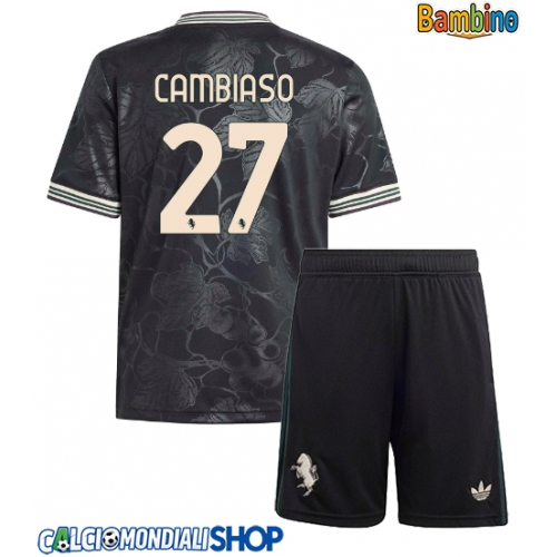 Maglie da calcio Juventus Andrea Cambiaso #27 Terza Maglia Bambino 2025-26 Manica Corta + Pantaloni corti)